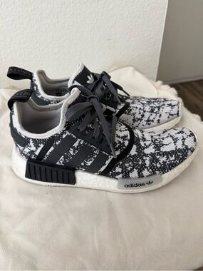 Adidas NMD_R1 Primeknit Black White Marble Sneakers Women’s Shoes
